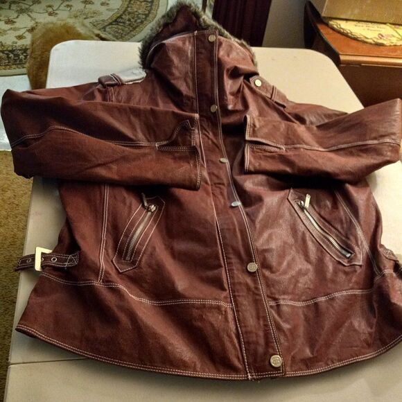 Bradley Bayou Rose Leather and Faux Fur Collar/lining Jacket - Picture 4 of 15
